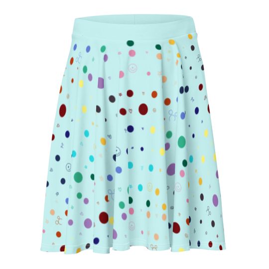 Rainbow Polka Dots Women's Skater Skirt, RunDisney Marathon Inspired Costume