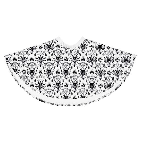 Haunted Mansion Wallpaper Skirt Black and White Haunted Mansion Outfit Skater Skirt