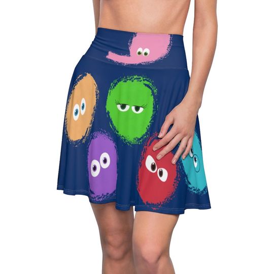 Inside Out Costume, Emotions Pattern Skirts, Disney Skirts for Women, Disney Running Skirts, Magic Kingdom Skirts, Disney Cosplay Costume