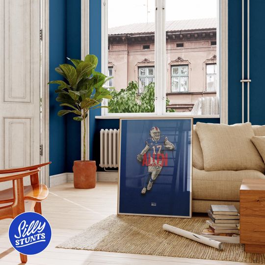 Josh Allen Poster, Buffalo Bills Poster, Football Prints, Sports Poster, Football Gift, Ravens Wall Art, football Poster