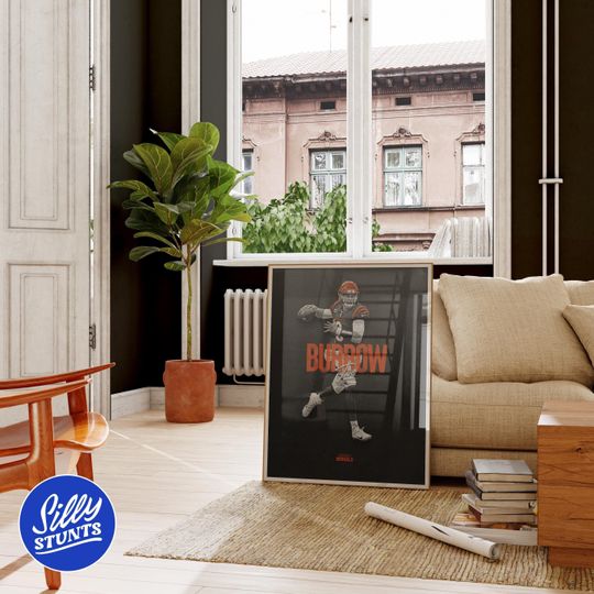 Joe Burrow, Cincinnati Bengals Poster, Football Prints, Sports Poster, Football Gift, Bengals Wall Art, football Poster