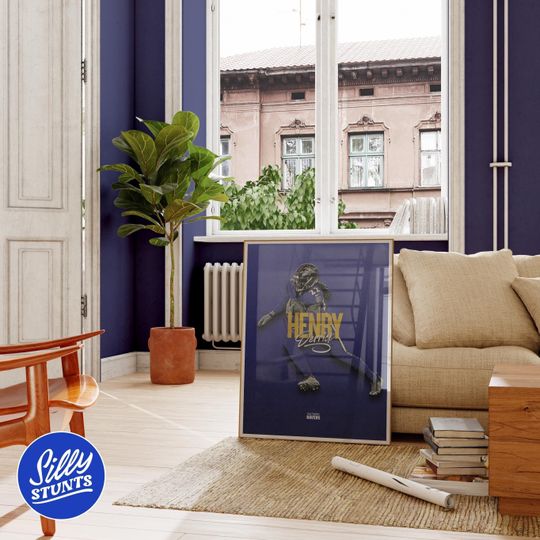 Derrick Henry Poster, Baltimore Ravens Poster, Football Prints, Sports Poster, Football Gift, Ravens Wall Art, football Poster