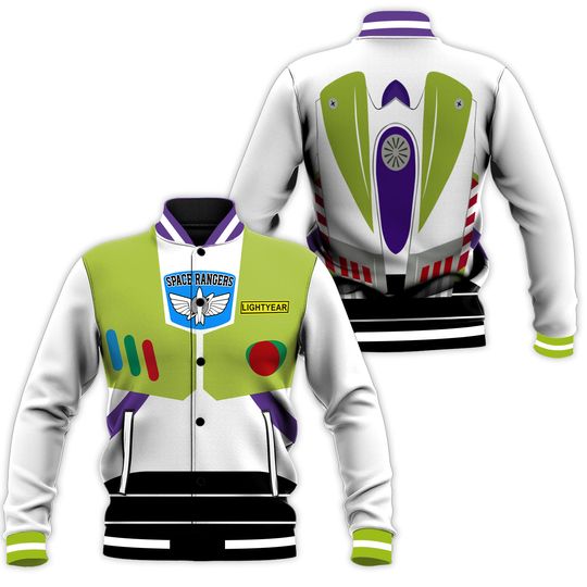 Buzz Lightyear Costume Kids and Youth Baseball Jacket, Aldult Unisex Varsity Baseball Jacket