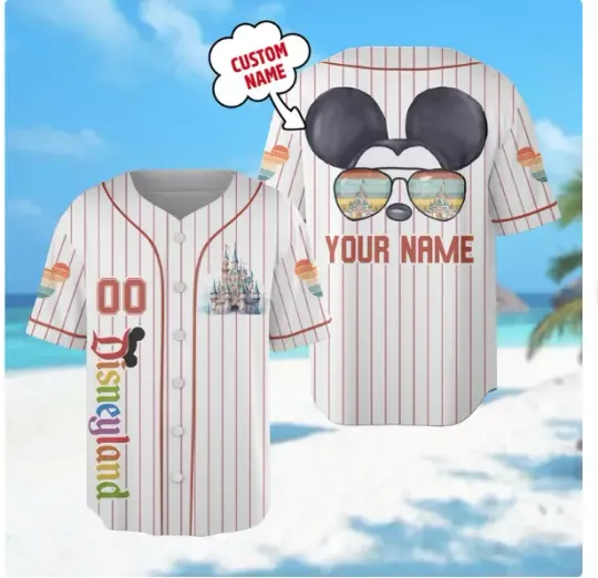Discover Custom Mickey Mouse Baseball Jersey Shirt