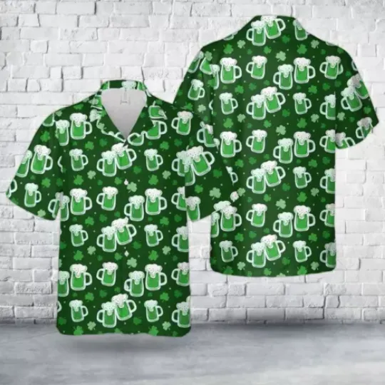 St Patricks Day Hawaiian Shirt, Button Down Full Size
