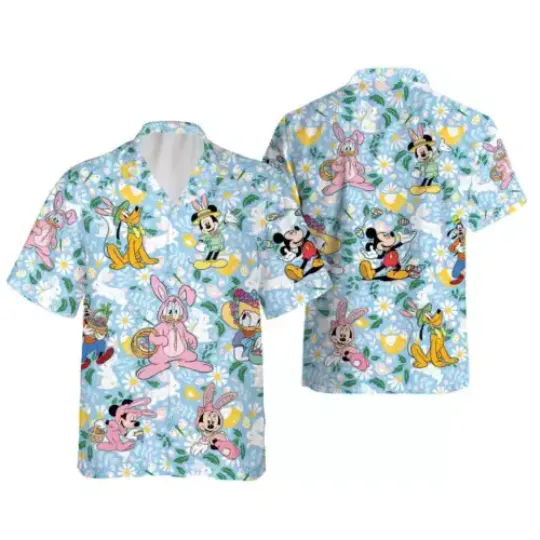 Discover Happy Easter Day Cute Mickey And Friends In Easter Costume Hawaiian Shirt