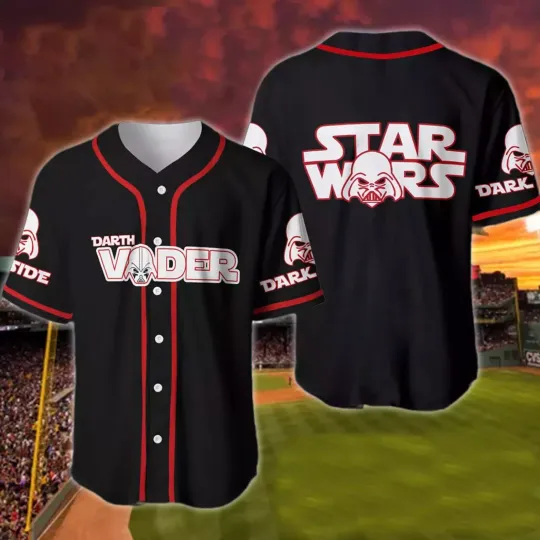 Star Wars Darth Vader Dark Side Galaxy Villain Character 3D Baseball Jersey Shirt