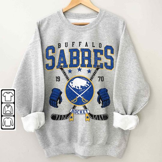 Buffalo Sabres Vintage 90s Sweatshirt, Ice Hockey Shirt, Ice Hockey Crewneck, Buffalo Sabres Fan Gift Unisex