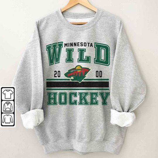 Minnesota Wild Vintage 90s Sweatshirt, Crewneck, Shirt, Jersey Hockey Retro Gift For Christmas