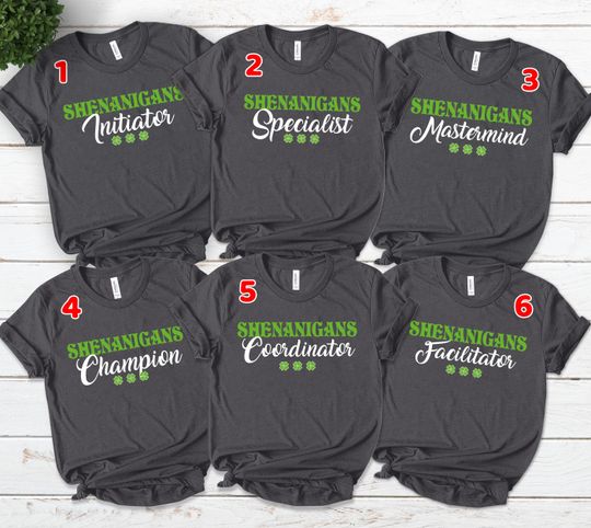 Funny St. Patricks Day Group Shirts, Shenanigans Coordinator Matching St Pattys Day Shirts, Genderneutral Shamrock Shirt