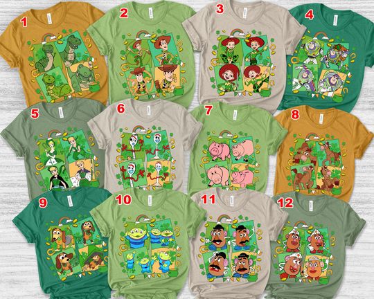 Toy Story Saint Patrick Shirt, St Patricks Day T-Shirt, Toy Story Characters, Disney T-Shirt, St Patrick's Day T-Shirt, Shamrock