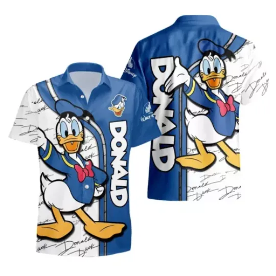 Donald Duck Hawaiian Shirt Button Down Unisex Adults Outfit
