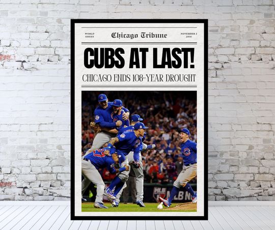 Cubs World Series Newspaper, Collector Issue, Chicago Cubs, Cubs Poster