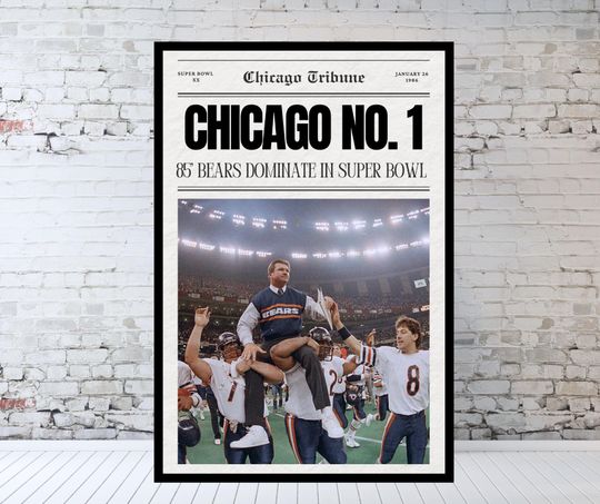 1985 Chicago Bears, Bears Super Bowl, 85 Bears, Super Bowl XX, Mike Ditka, Chicago Bears Poster