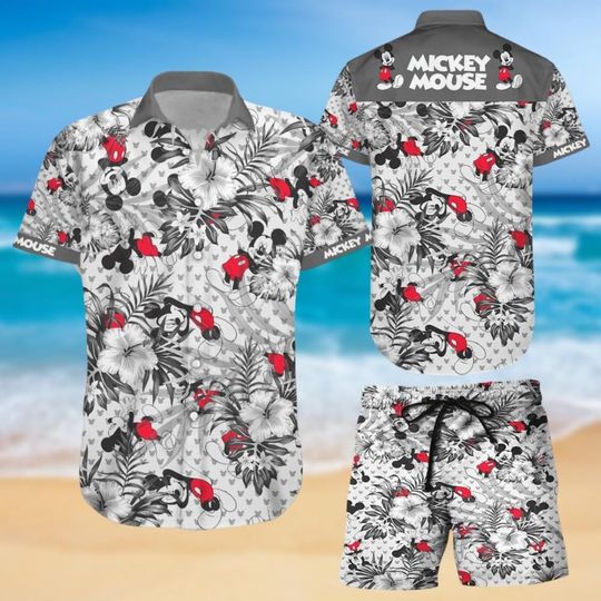 Mickey Mouse Hawaiian Shirt, Disney Mouse Swim Beach Shorts, Cartoon Movie Button Up Shirt, Magic Kingdom Shirt, Vacation Shirt