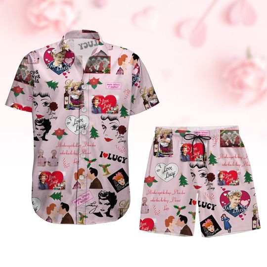 I Love Lucy Button Shirt, Lucy Ricardo Summer Short, Sitcom Movie Hawaii T-Shirt, 90s I Love Lucy Shirt For Women, Mother Day Gift
