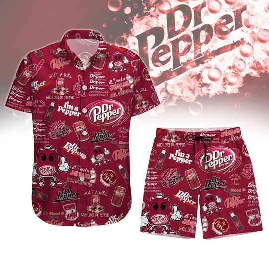Dr Pepper Button Shirt, Dr Pepper Tropical Men Short, Soda Summer Short, Dr Pepper Pink Bows T-Shirt, Dr Pepper Lover Gift