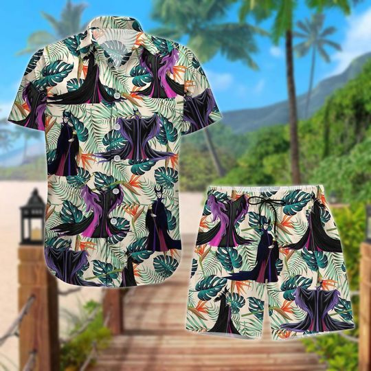 Malenficent Hawaii Shirt, Disney Villains Man Short, Disney Maleficent Button Shirt, Evil Queen Tropical Short, Bad Witches Summer Shir