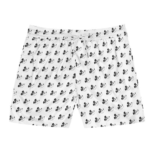 Swim Shorts, Mickey Mouse Swim Trunks for Men, Disney Vacation Beachwear, Husband Gift, Father's Day Present, Retro Summer Board Shorts