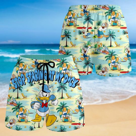 Donald Duck Shorts Men, Donald Duck Shorts, Disney Summer Shorts, Cartoon Movie Beach Shorts, Swims Short, Gift For Him