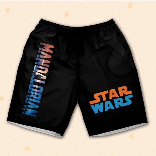 Personalize Starwar Mandalorian Shorts JS Custom 3D Shorts Sports Outfits Cute Gifts For Fans Disney