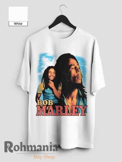 Bob Marley T Shirt, Reggae Music Merch Shirt, Retro 90s Casual T-Shirt