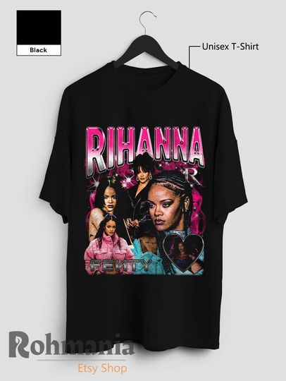 Rihanna T Shirt, Rihanna Fenty Shirt, Rap Hip Hop R&B Music Merch Shirt, Retro 90s Casual Unisex T-Shirt