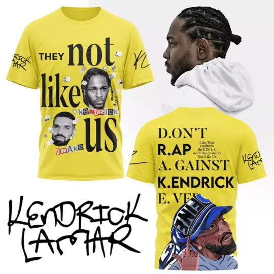 Kendrick Lamar not like us - superbowl 2025 t-shirt 3D