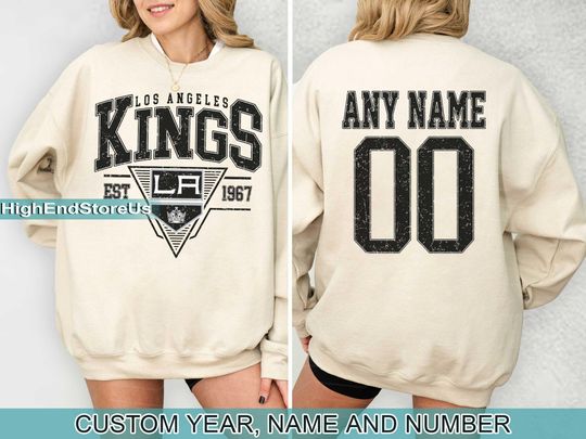 Personalized Los Angeles Hockey Sweatshirt, Los Angeles Kings crewneck, Los Angeles Hockey shirt, Custom Hockey Shirt, Hockey Number Shirt