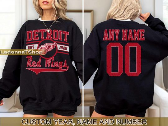 Detroit Red Wings Sweatshirt Crewneck, Vintage Red Wings shirt, Detroit Hockey Fan shirt,  Hockey Tee,  Red Wings Sweatshirt