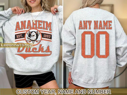 Anaheim Ducks Sweatshirt Crewneck, Vintage Ducks shirt, Anaheim Hockey Fan shirt,  Hockey Tee,  Ducks Sweatshirt