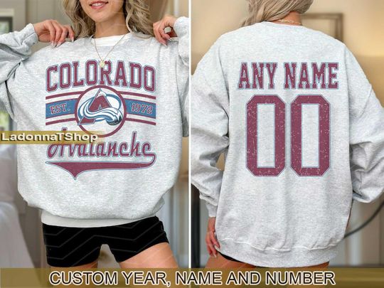 Colorado Avalanche Sweatshirt Crewneck, Vintage Avalanche shirt, Colorado Hockey Fan shirt,  Hockey Tee,  Avalanche Sweatshirt