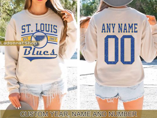 St. Louis Blues Sweatshirt Crewneck, Vintage Blues shirt, St. Louis Hockey Fan shirt,  Hockey Tee,  Blues Sweatshirt