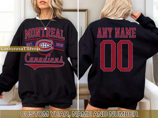 Montreal Canadiens Sweatshirt Crewneck, Vintage Canadiens shirt, Montreal Hockey Fan shirt,  Hockey Tee,  Canadiens Sweatshirt