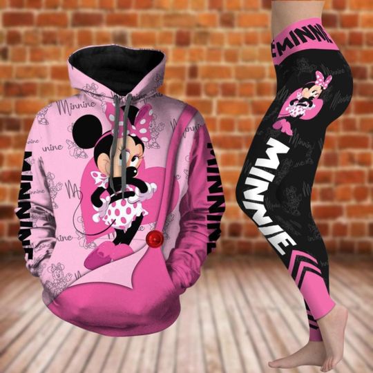 Minnie Hoodie Legging Set, Disney Mouse Shirt, Magic Kingdom 3D Hoodie, Cartoon Movie Costume, Funny Workout Legging, Gift For Her