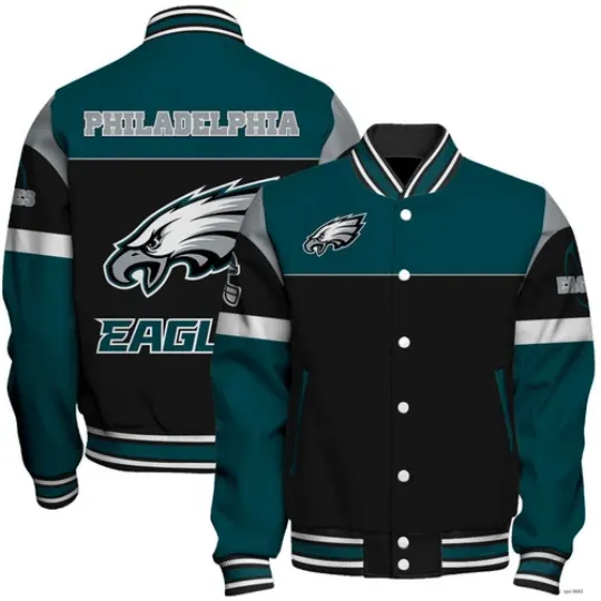 Philadelphia Eagles 2024 -25 Feel The Power Unisex Baseball Jacket Fan Gear Gift