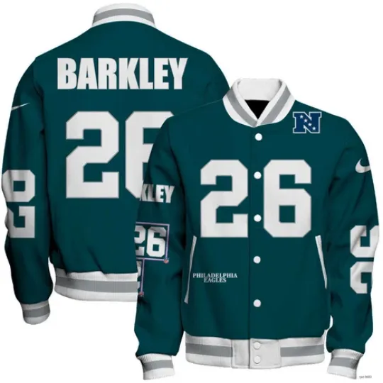 Saquon Barkley #26 Philadelphia Eagles Unisex Baseball Jacket