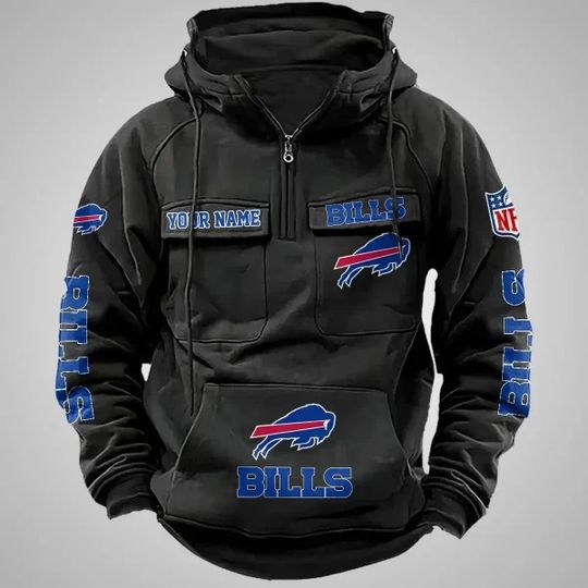 Buffalo Bills Vintage Men Cargo Hoodie