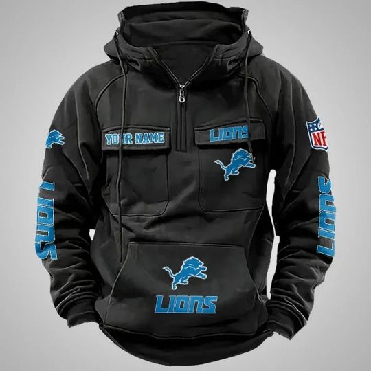 Detroit Lions Vintage Men Hoodie Cargo
