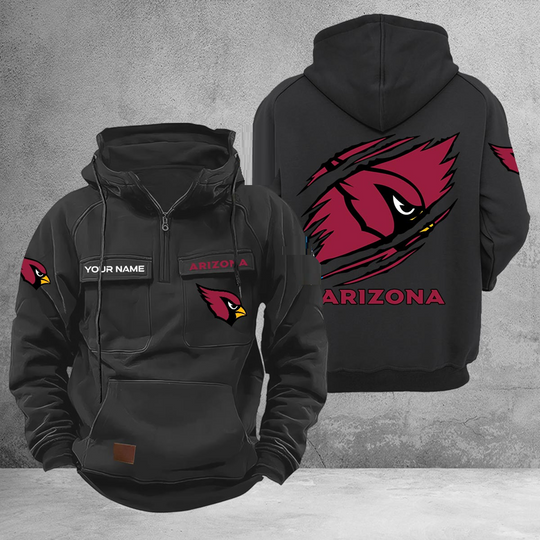 Personalized Arizonna Cardinals Cargo Hoodie, Game Day Football, Sunday Football