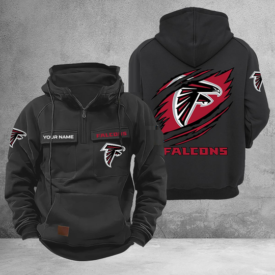 Personalized Atlanta Falcons Cargo Hoodie, Game Day Football, Sunday Football