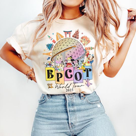 Retro Epcot Center Mickey and Friends Artist Shirt, Disney Epcot International Festival of the Arts 2025 Matching Tee, WDW Resort Family