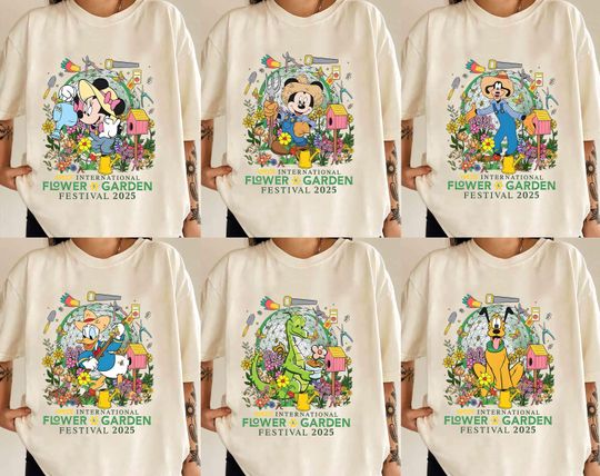 Disney Epcot International Flower & Garden Festival 2025 Shirt, Mickey And Friends Tshirt, Floral Let The Magic Blossom Tee, Wdw Tour Shirt