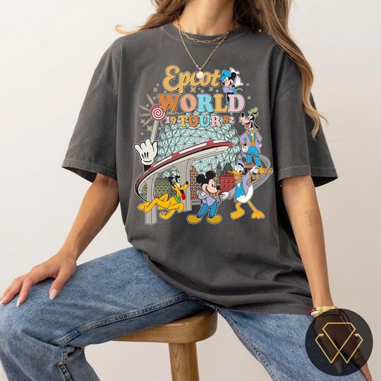 Vintage Mickey and Friends Disney Epcot Shirt, Disneyland Family Vacation 2025 Shirt