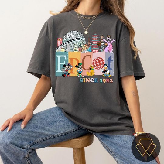 Vintage Mickey and Friends Disney Epcot Shirt, Epcot World Tour 1982 Shirt, Drinking Around The World Shirt