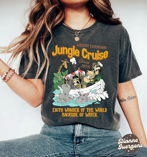 Vintage Disney Jungle Cruise Ride Backside Of Water Shirt | Funny Mickey And Friends T-Shirt | Wdw Magic Kingdom Tee | Disneyland Girl Trip