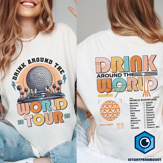 Discover Epcot Drink Around the World Tour 2025 Shirt, Epcot World Tour Shirt, Disneyland Epcot Shirt, Epcot Drinking Shirt