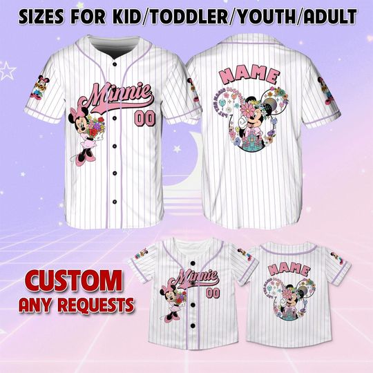 Mickey And Friends Minnie Disney Epcot Flower and Garden Festival Jersey, Vintage Epcot Minnie Shirt, Floral Mickey And Friends Shirt