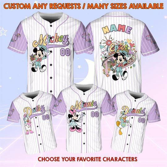 Disney Epcot Flower And Garden 2025 Jersey, Floral Mickey And Friends Shirt, Disney Epcot Trip Shirt, Disneyland Spring Family Trip Shirt