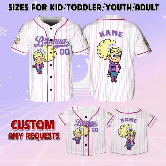 Discover Kick Buttowski Brianna Baseball Jersey, Disney Brianna Characters Jersey, Kick Buttowski Disney Baseball Jersey, Disney Spirit Jersey